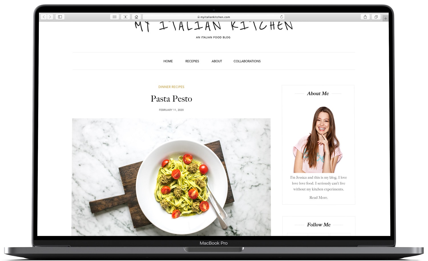 Food blogger website